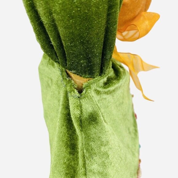 Vintage 90s Hanging Autumn Fall 32" Plush Teddy Bear Pumpkin Leaf Thanksgiving - Picture 10 of 10